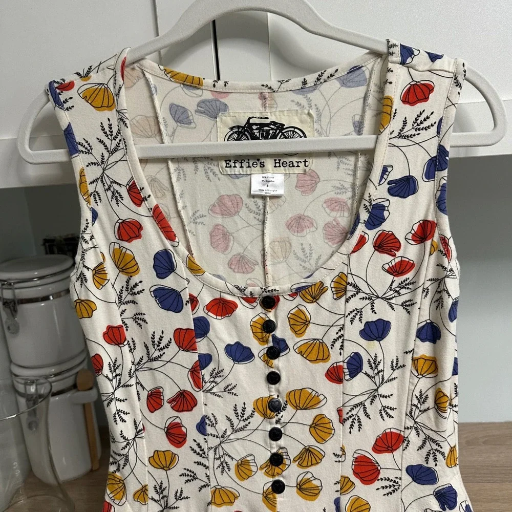 Effie's Heart Vacation Dress Flare Women S Wildflower Buttons Stretch Rockabilly